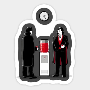 Dracula's working the late shift Sticker